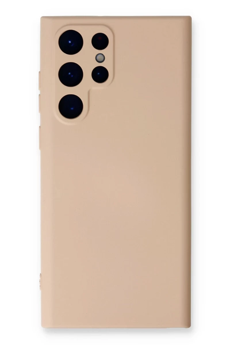 Samsung Galaxy S23 Ultra Uyumlu Kılıf Nano içi Kadife Silikon - Pudra
