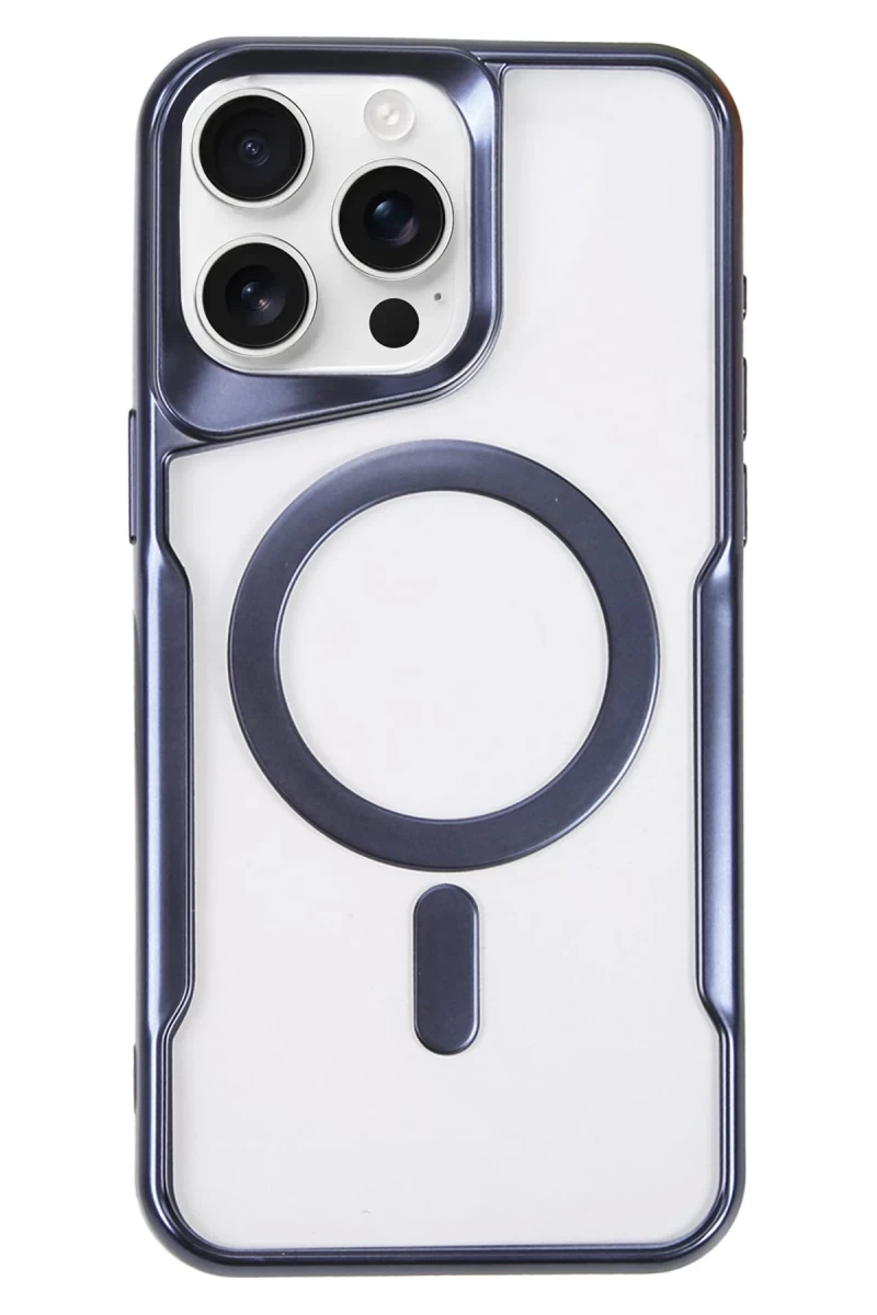 Apple iPhone 16 Pro Max Uyumlu Kılıf Boyi Magsafe Silikon Kapak - Lacivert