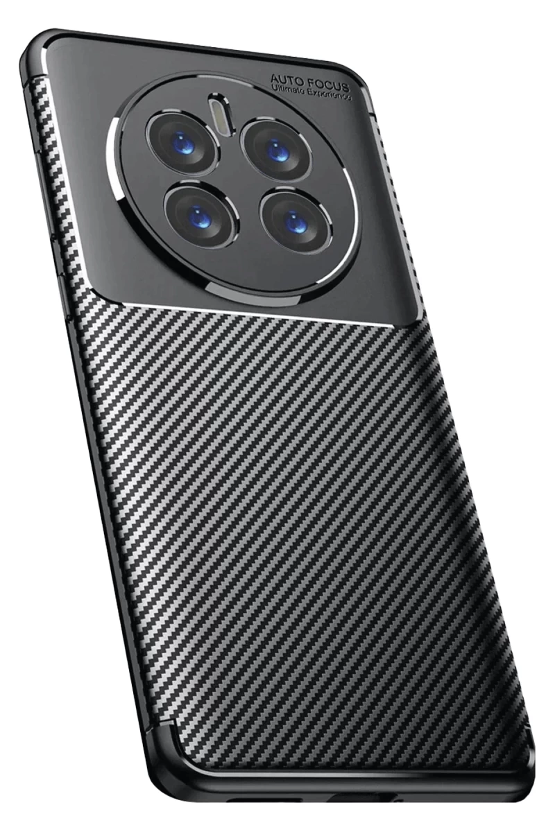 Realme 12 Pro Plus Uyumlu Kılıf Auto Focus Karbon Kapak - Siyah