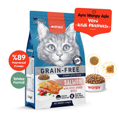 With Oven Baked Bites Somonlu Tahılsız Yetişkin Kedi Maması 1,5 Kg