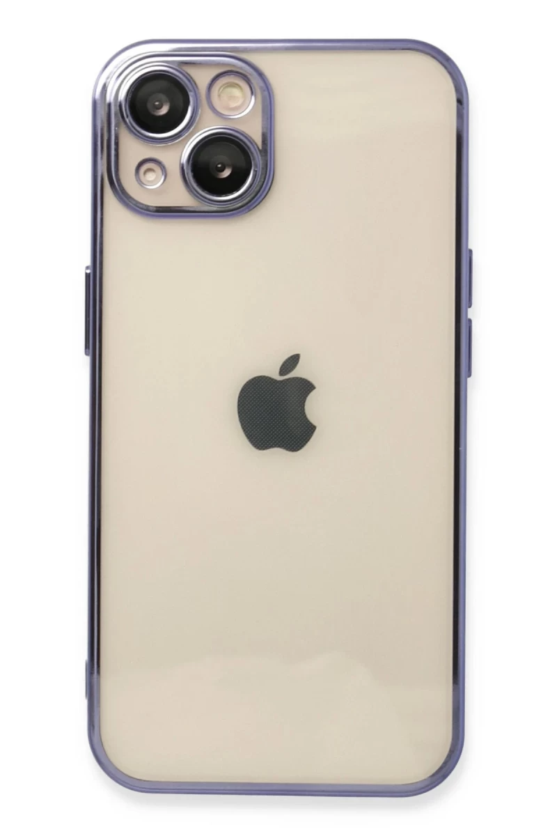 Apple iPhone 13 Uyumlu Kılıf Lensli Silikon - Mor