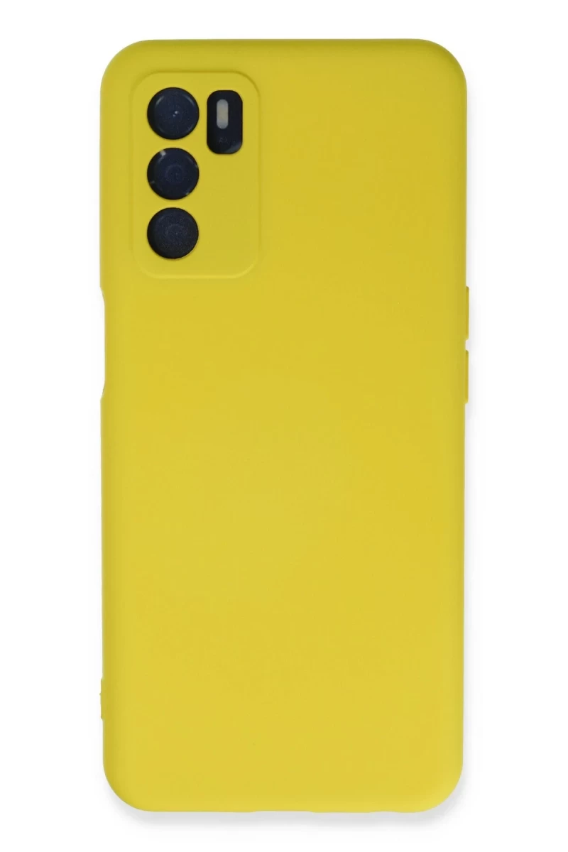 Oppo A16 Uyumlu Kılıf Nano içi Kadife Silikon - Sarı