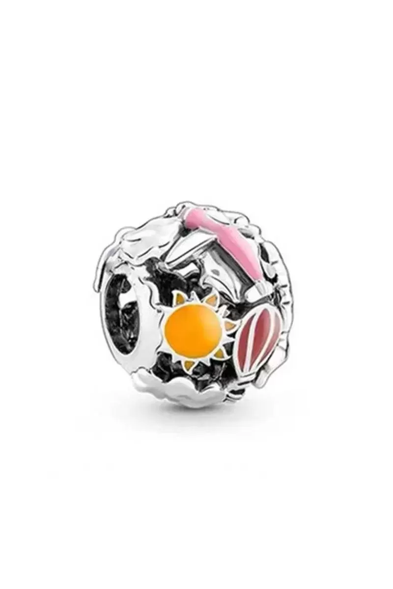 Bileklik 925 Ayar Gümüş Gökkuşağı Gökyüzü ve Seyahat Uyumlu Charm