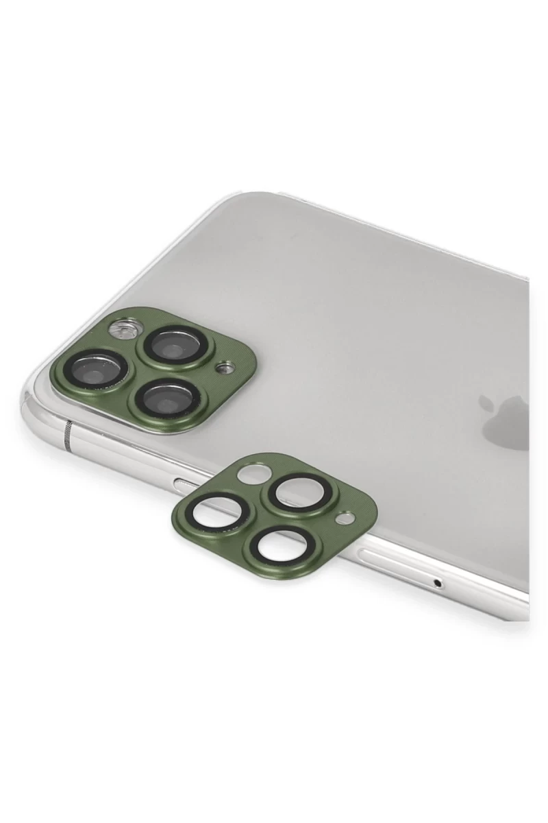 Apple iPhone 11 Pro Max Uyumlu Pers Alüminyum Kamera Lens - Yeşil