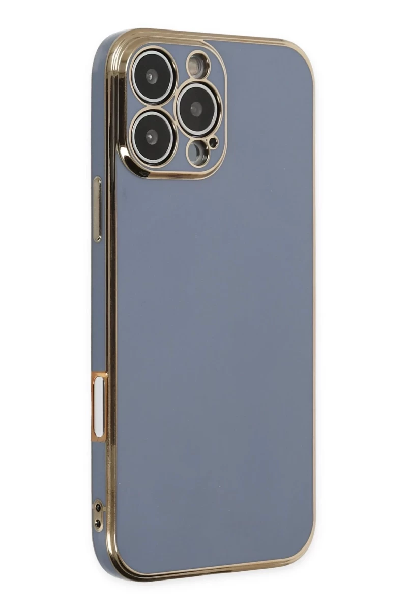 Apple iPhone 16 Pro Max Uyumlu Kılıf Volet Silikon - Mavi