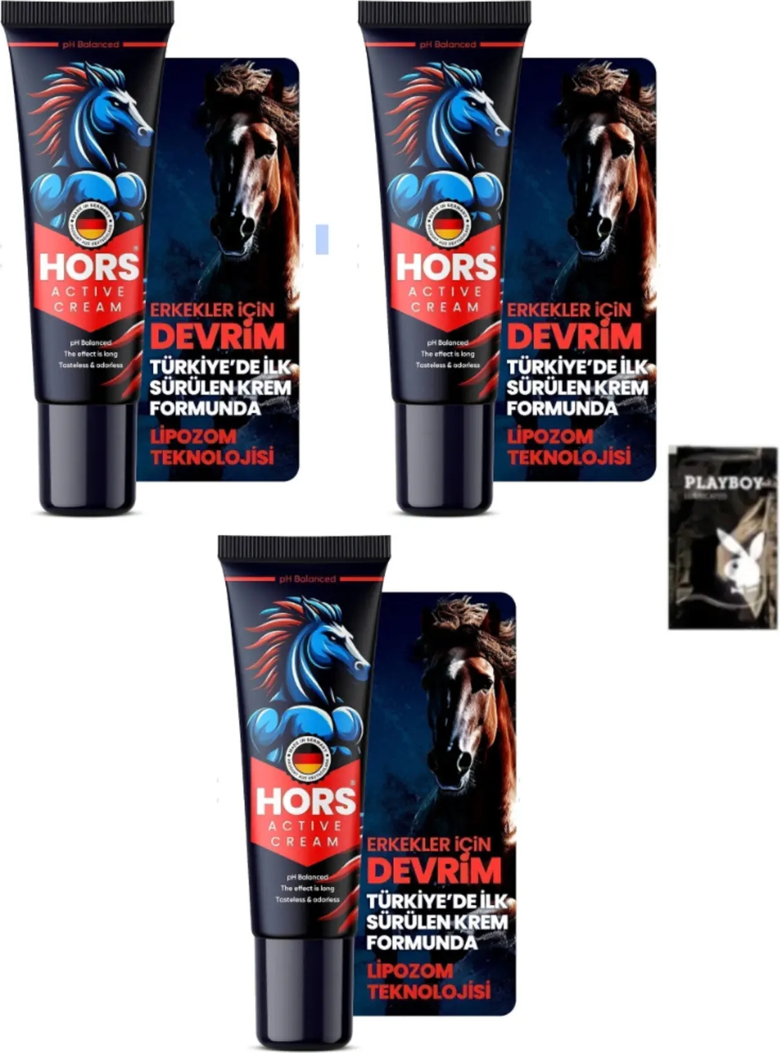 Hors Active Cream P.enis Kremi 50ML 3 Adet + 1 Adet Jel