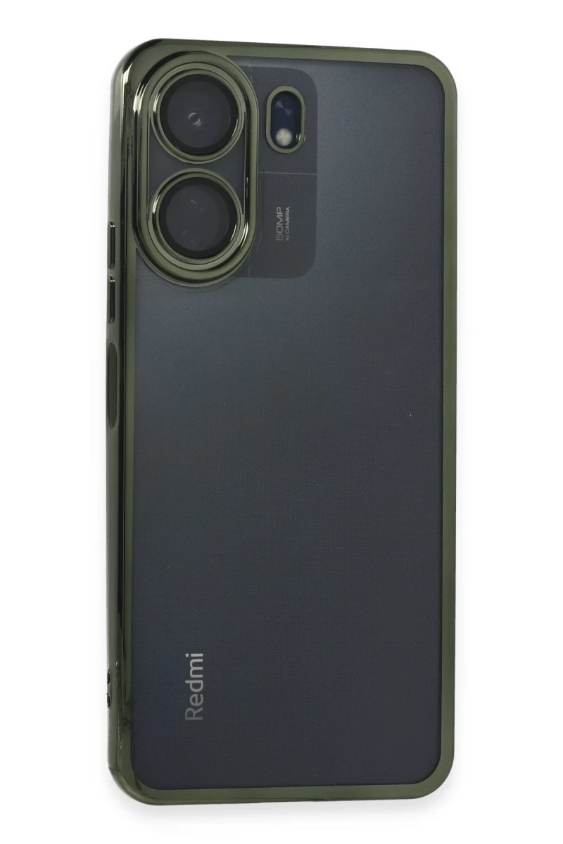 Xiaomi Redmi 13C Uyumlu Kılıf Lensli Silikon - Yeşil