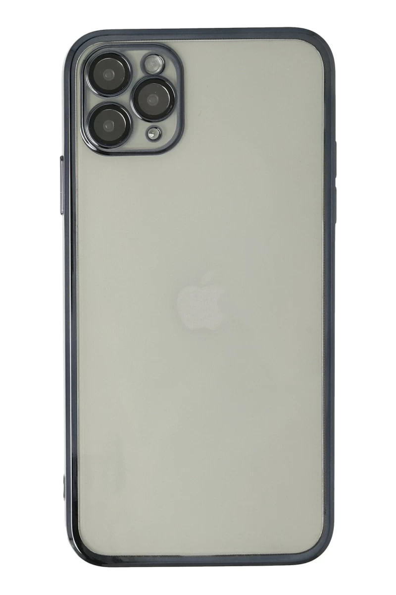Apple iPhone 11 Pro Max Uyumlu Kılıf Lensli Silikon - Siyah