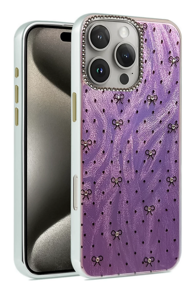 Apple iPhone 16 Pro Max Uyumlu Kılıf Blade Aynalı Desenli Kapak - Desen 2