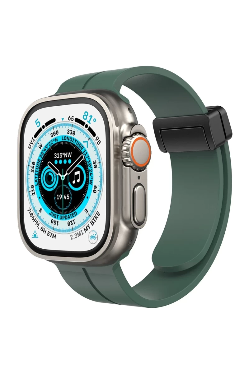 Apple Watch 38mm Uyumlu KR412 Elegance Stylısh Kordon - Koyu Yeşil