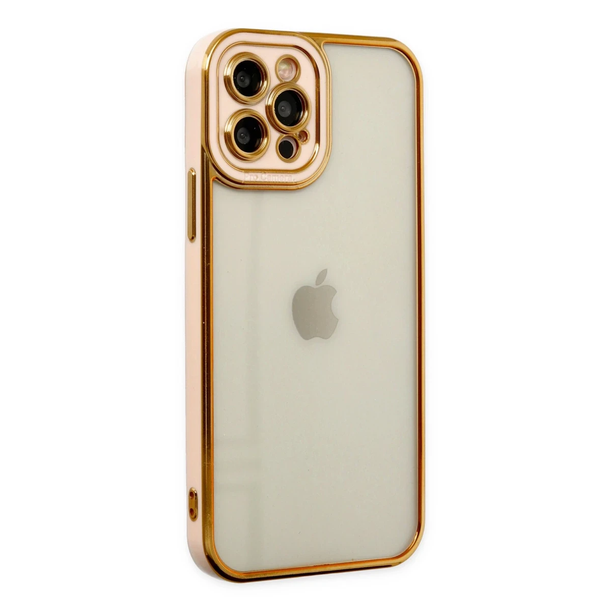 Apple iPhone 12 Pro Max Kılıf Liva Lens Silikon - Rose