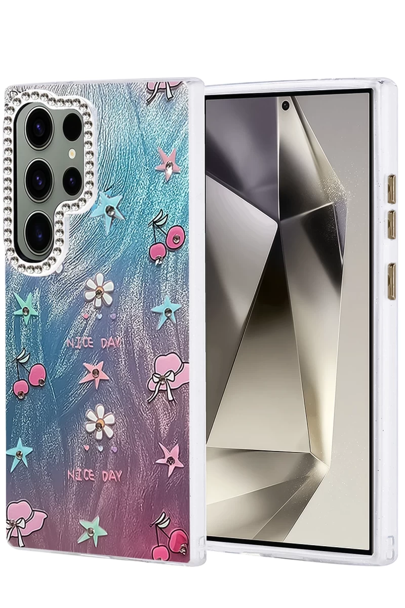 Samsung Galaxy S23 Ultra Uyumlu Kılıf Blade Aynalı Desenli Kapak - Desen 4