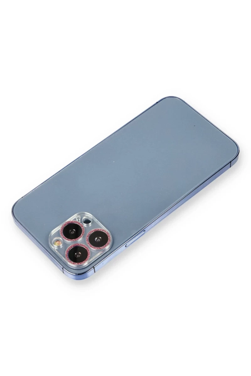 Apple iPhone 12 Pro Uyumlu Shine Kamera Lens Koruma Cam - Pembe