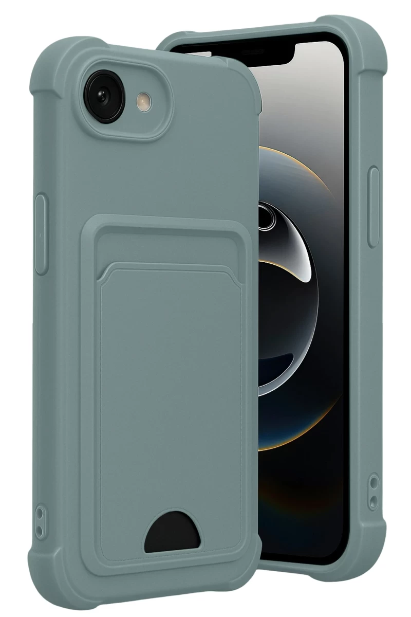 Apple iPhone 16E Uyumlu Kelvin Kartvizitli Silikon - Açık Yeşil