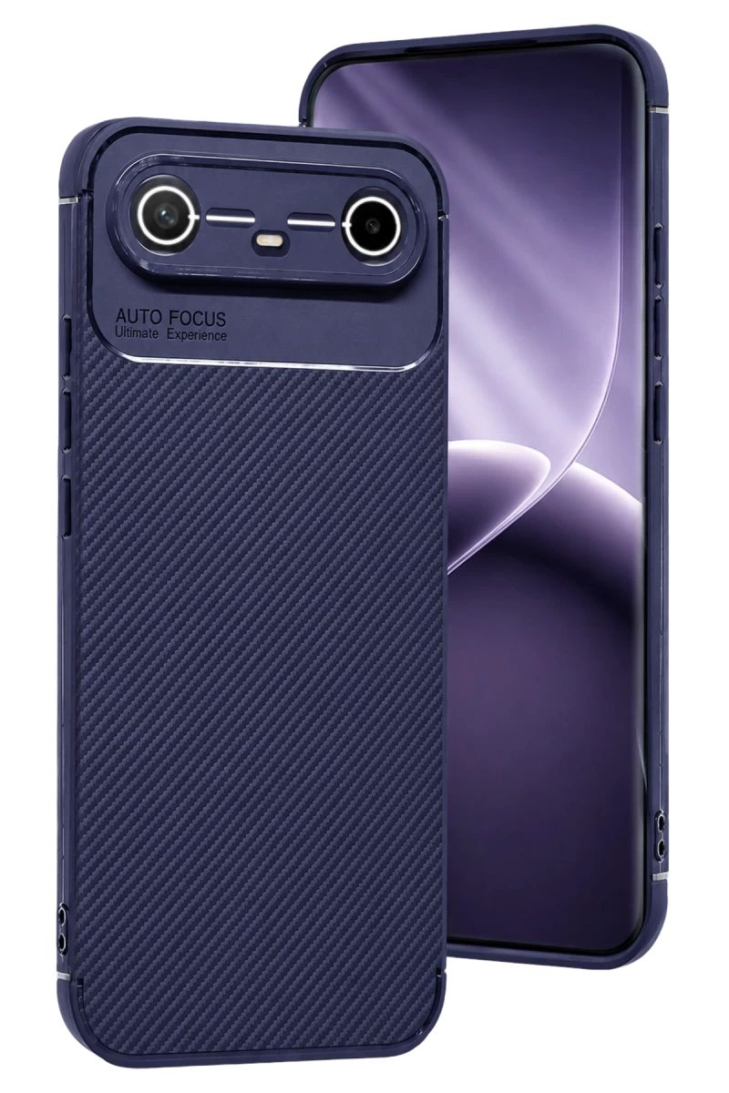 Tecno Spark Slim 5G Auto Focus Karbon Kapak - Lacivert