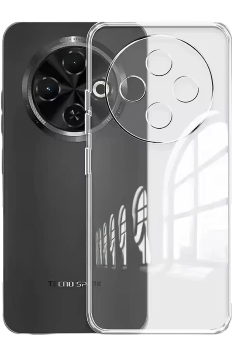 Tecno Spark 30C Uyumlu Kılıf Lüx Şeffaf Silikon