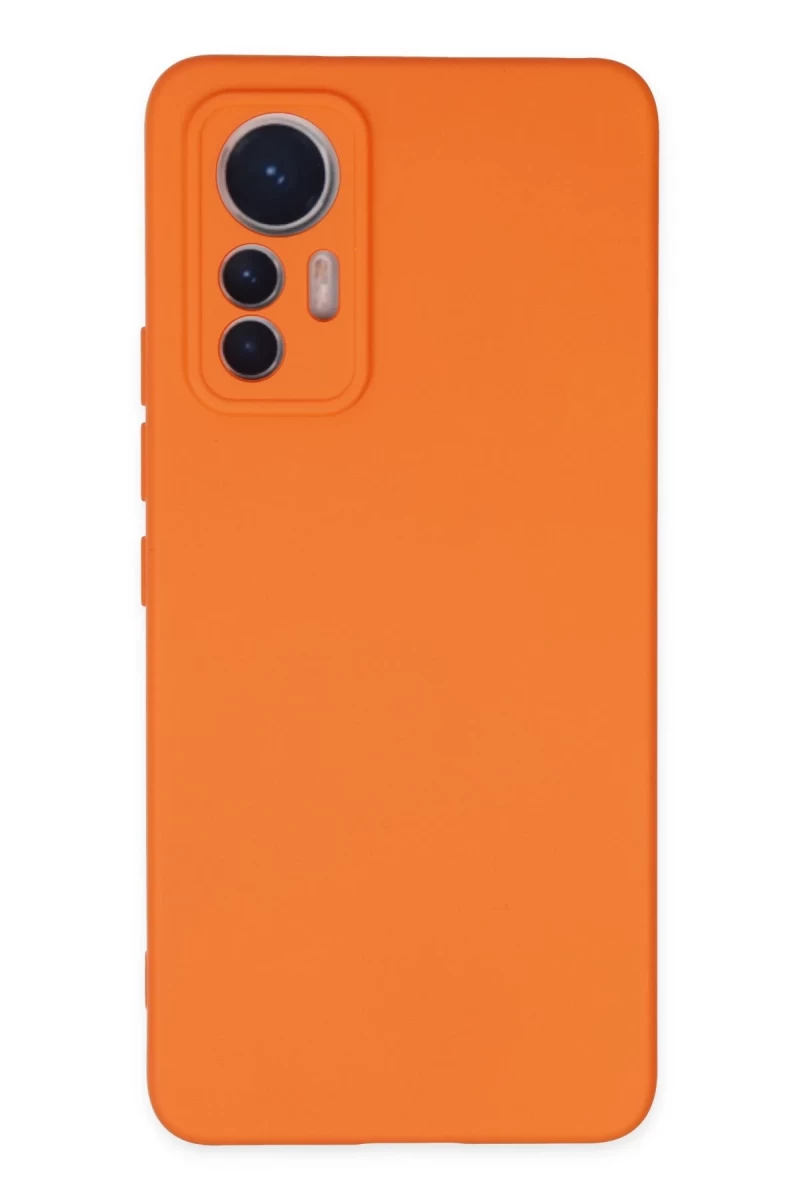Xiaomi Mi 12 Lite Uyumlu Kılıf Nano içi Kadife Silikon - Turuncu