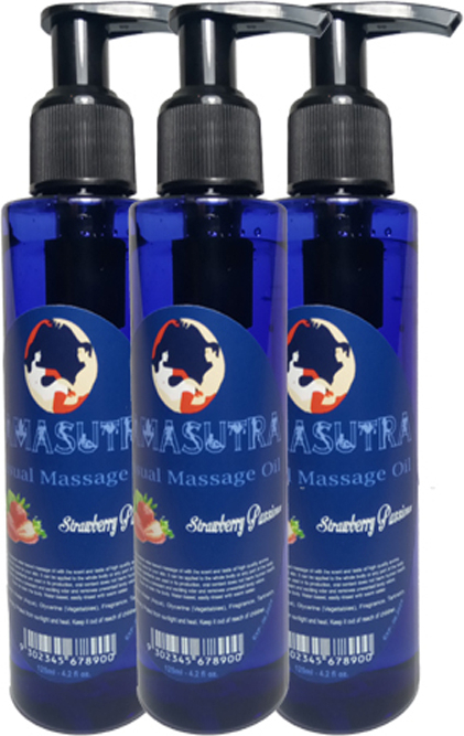 Kamasutra Çilek Aromalı Masaj Yağı Pure Edible Strawberry Flavor Massage Oil 125 ml 3 Adet