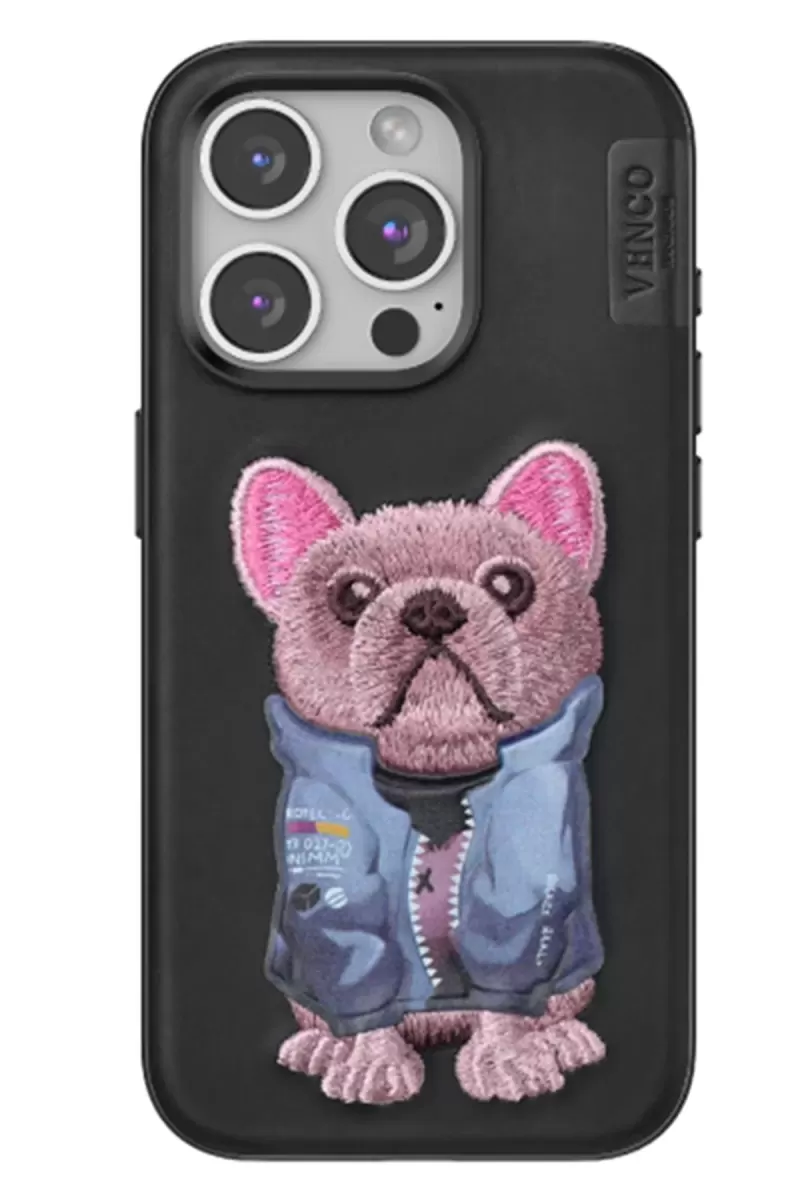 Venco Apple iPhone 15 Pro Max Uyumlu Cute Desenli Kapak - Siyah