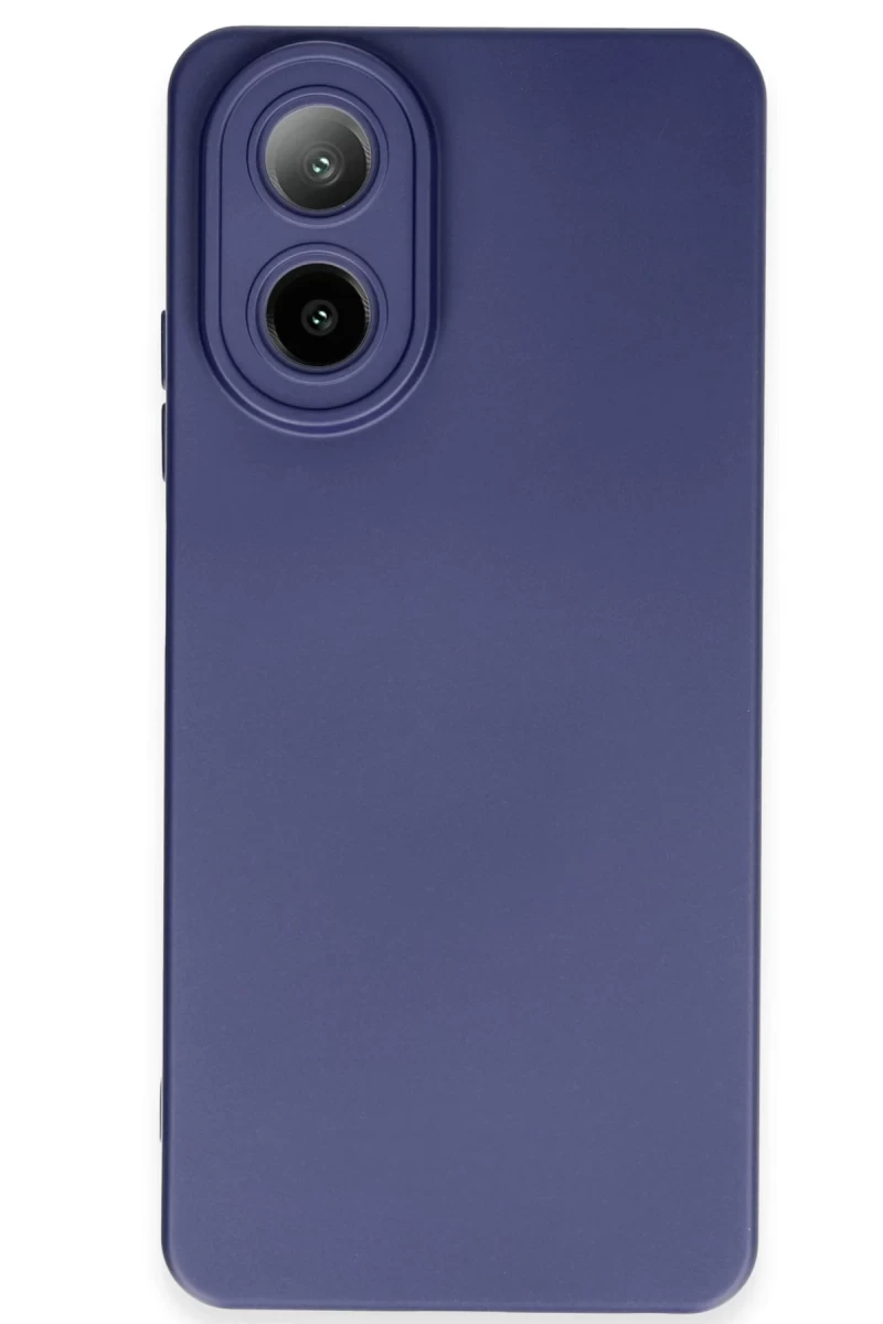 Oppo A38 Uyumlu Kılıf Nano içi Kadife Silikon - Lacivert