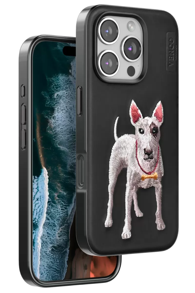 Venco Apple iPhone 16 Pro Max Uyumlu Perma Desenli Kapak - Siyah