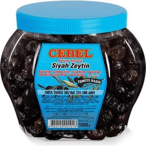 CEBEL SİYAH ZEYTİN ORTA TANELİ 1 KG PET