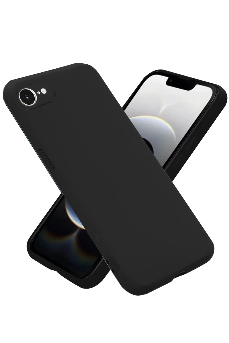 Apple iPhone 16E Uyumlu Kılıf Nano içi Kadife Silikon - Siyah