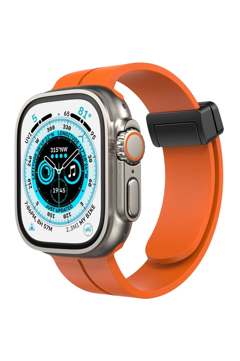 Apple Watch 38mm Uyumlu KR412 Elegance Stylısh Kordon - Turuncu