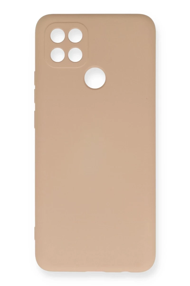 Oppo A15 Uyumlu Kılıf Nano içi Kadife Silikon - Pudra