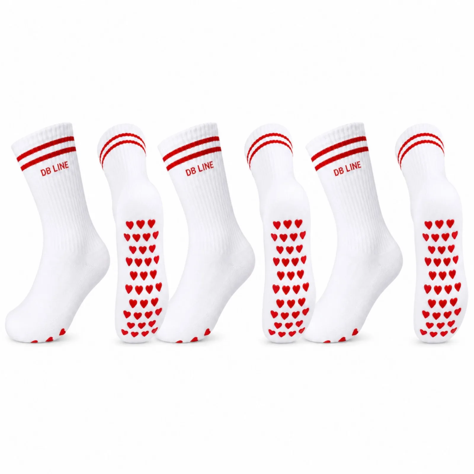 DB LINE Kaydırmaz 4'lü Pilates Yoga Çorabı Pamuklu Silikon Tabanlı Barre Stüdyo Spor Çorabı · RENK: Beyaz · BEDEN: 36-40