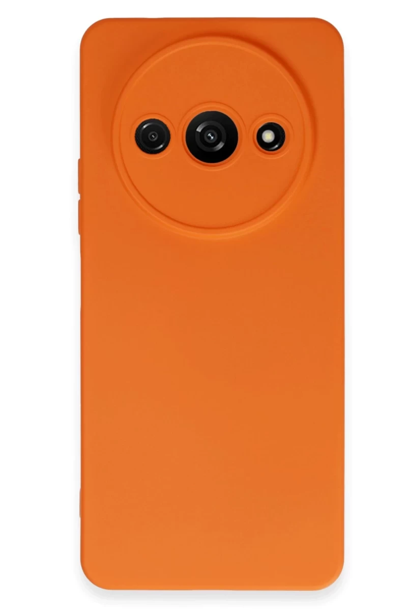 Xiaomi Redmi A3 4G Uyumlu Kılıf Nano içi Kadife Silikon - Turuncu