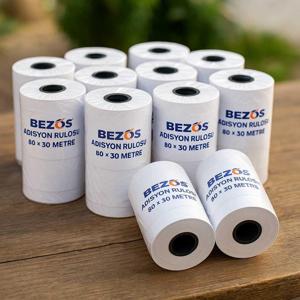 Bezos 80x30 mm Adisyon Rulosu Termal Rulo 5 Paket 50 Adet