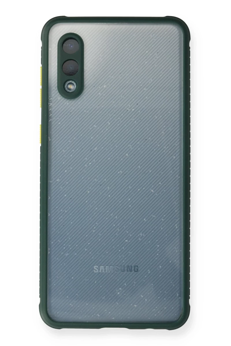 Samsung Galaxy A02 Uyumlu Kılıf Miami Şeffaf Silikon - Koyu Yeşil