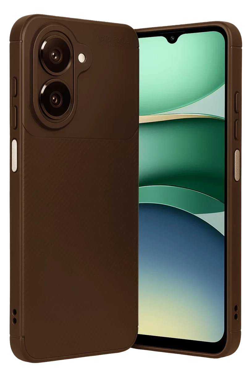Samsung Galaxy A07 4G Uyumlu Auto Focus Karbon Kapak - Kahverengi