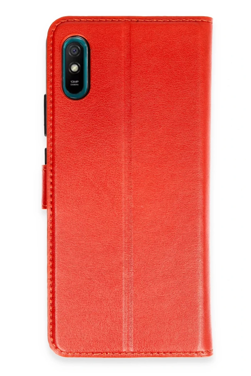 Xiaomi Redmi 9A Uyumlu Kılıf Trend S Plus Kapaklı Kılıf - Kırmızı