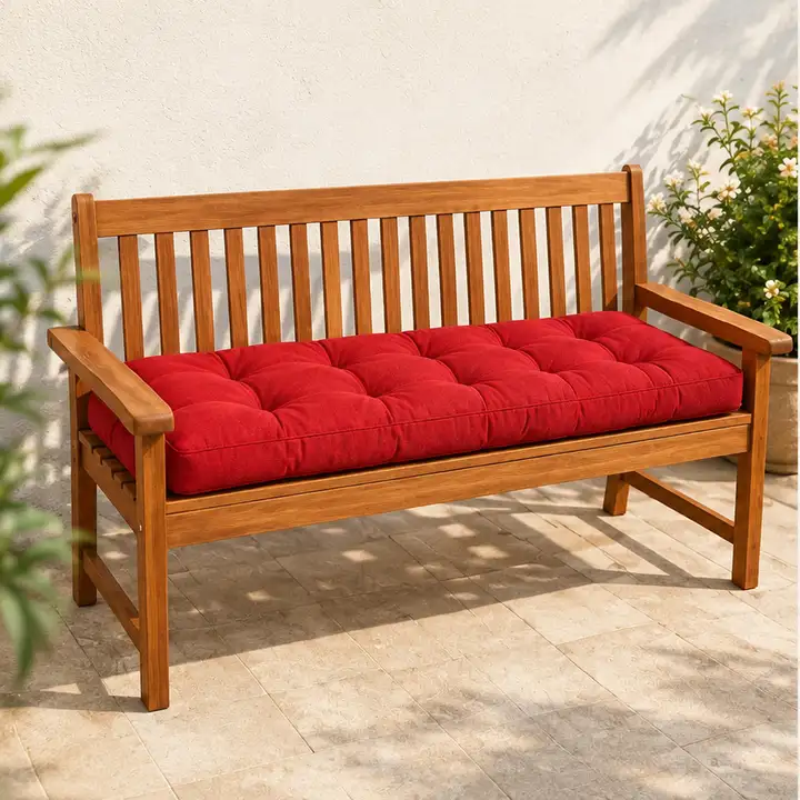 Kapitone Bank Minderi · 100 × 45 × 4 cm | Kırmızı | İç mekân