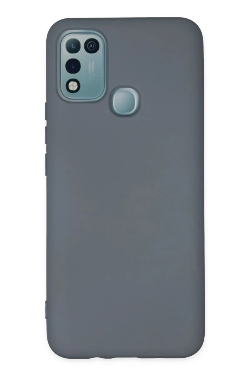 İnfinix Hot 10 Play Uyumlu Kılıf Nano içi Kadife Silikon - Gri