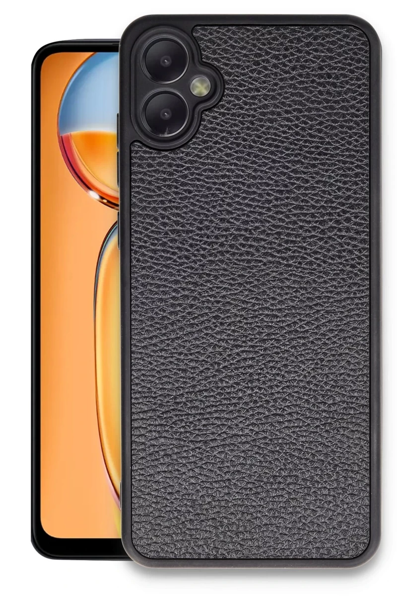 Samsung Galaxy A05 Uyumlu Kılıf Aras Deri Kapak - Siyah
