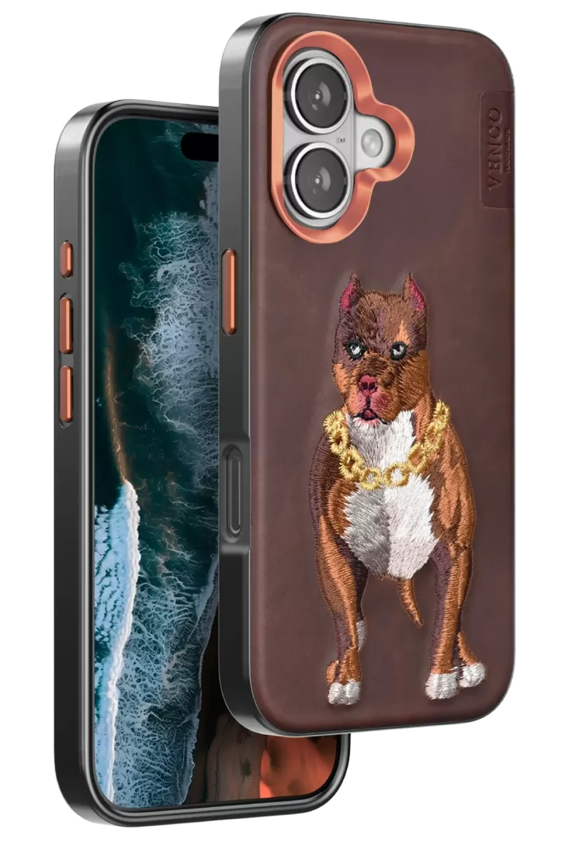 Venco Apple iPhone 16 Uyumlu Perma Desenli Kapak - Kahverengi