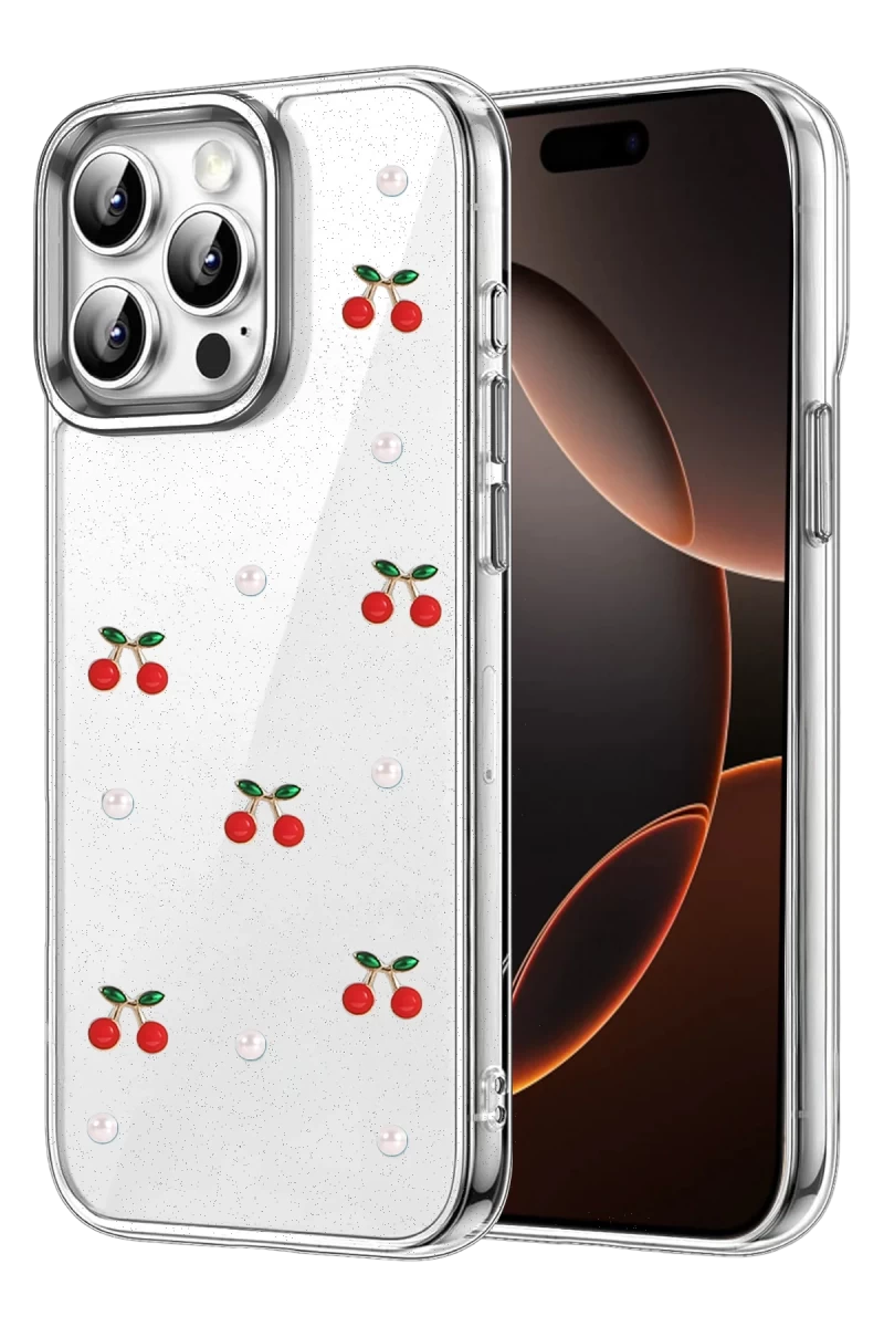 Apple iPhone 15 Pro Uyumlu Fiyonk Desenli Kapak - Desen 9
