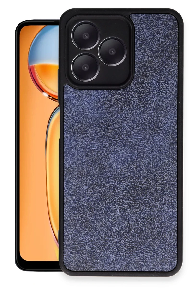 Realme Note 50 4G Uyumlu Kılıf Aras Deri Kapak - Lacivert