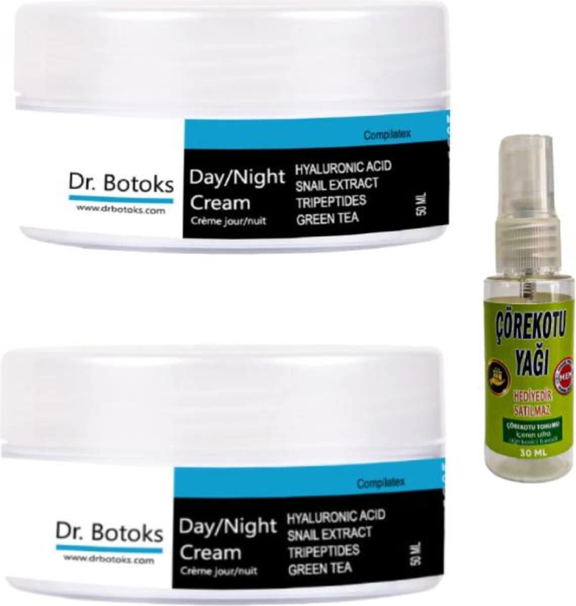 Dr. Botoks Dr Botoks Yaslanma Karşıtı Yüz Bakım Kremi 50 ml x 2 Adet+Vücut Sızıları Için Çörek Otu 30 ml