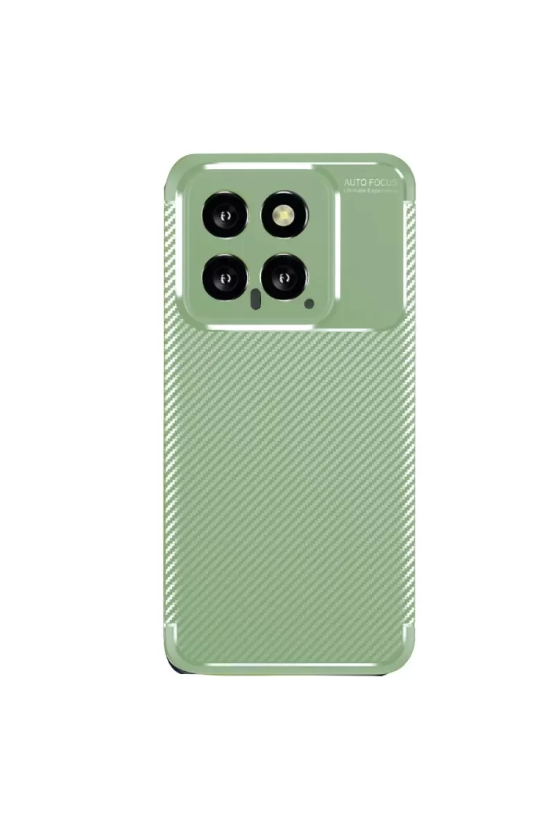 Xiaomi Mi 14T Uyumlu Kılıf Auto Focus Karbon Kapak - Su Yeşili