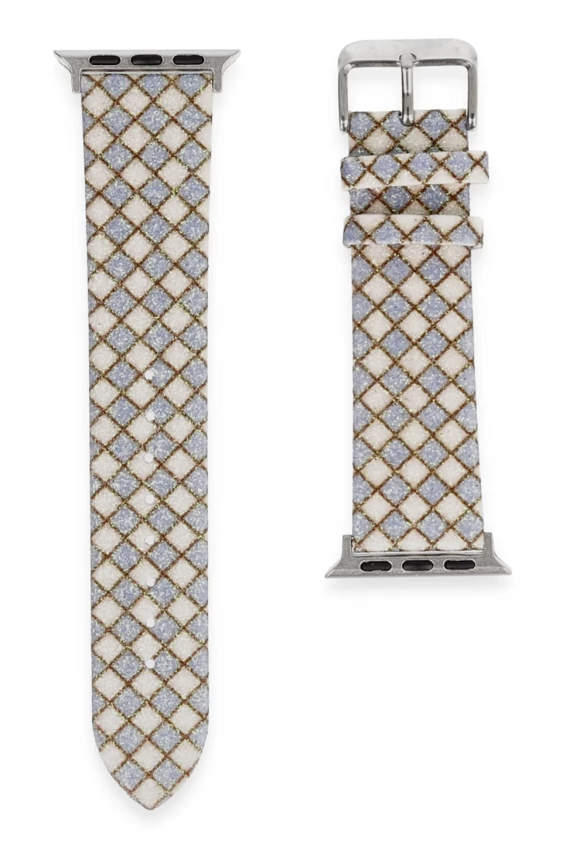 Apple Watch 42mm Uyumlu Karo Motif Kordon - Lila