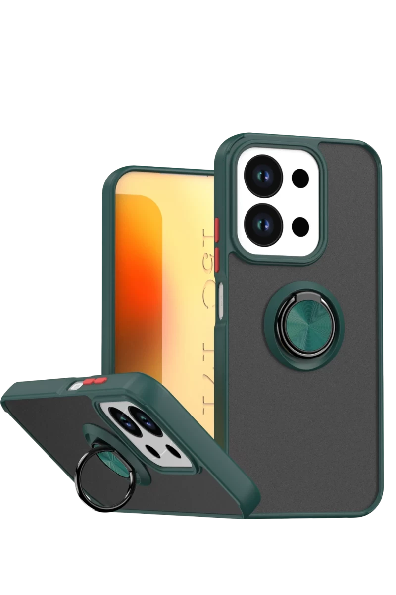 Xiaomi Redmi 15C 4G Uyumlu Montreal Yüzüklü Silikon Kapak - Yeşil