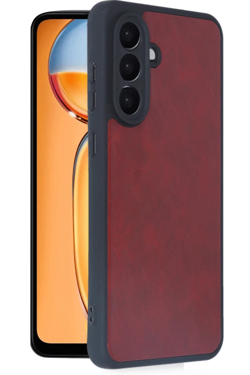 Samsung Galaxy A36 Uyumlu Kılıf Aras Deri Kapak - Bordo