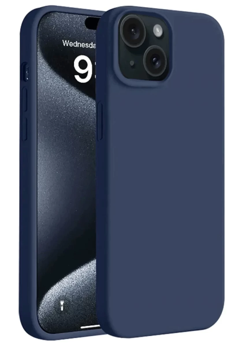 Apple iPhone 15 Uyumlu Kılıf First Silikon - Lacivert
