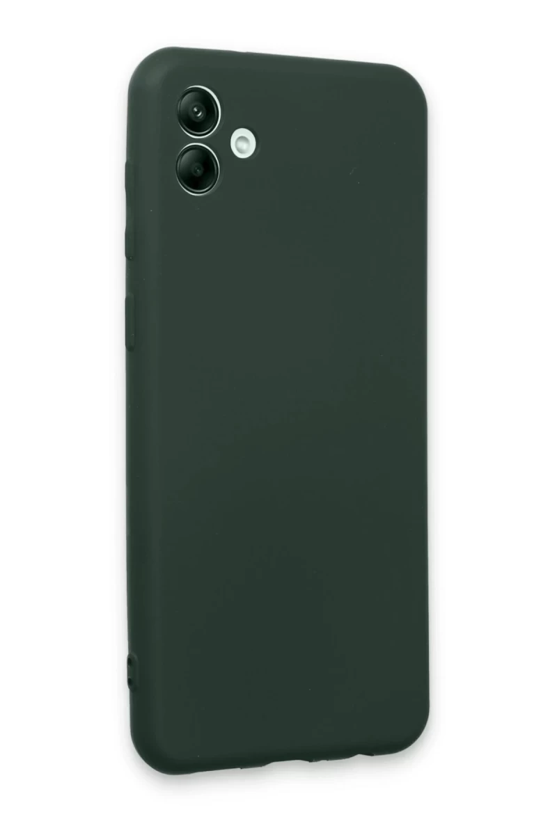 Samsung Galaxy A04E Uyumlu Kılıf First Silikon - Koyu Yeşil