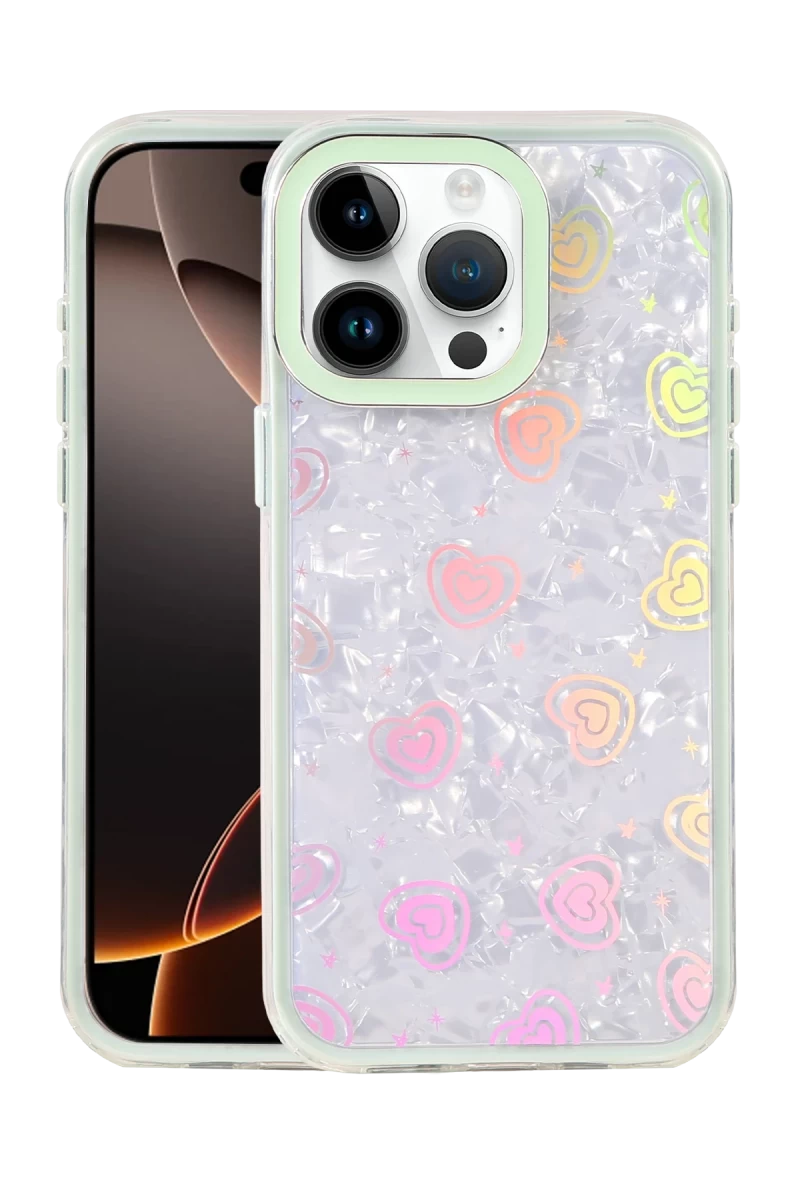 Apple iPhone 15 Pro Max Uyumlu Lumi Desenli Kapak - Yeşil