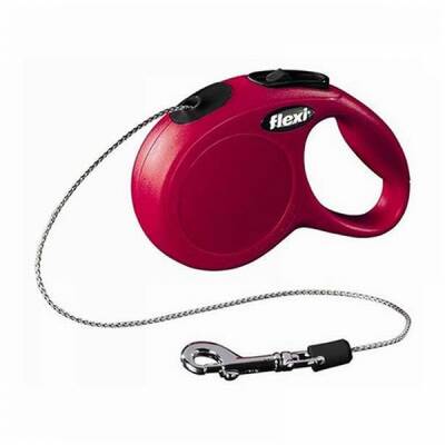 New Classic Otomatik İp Köpek Gezdirme Tasması Medium 5 Mt Kırmızı